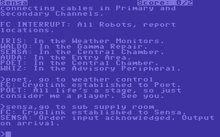 Suspended (Commodore 64) screenshot: Giving orders to the robots.