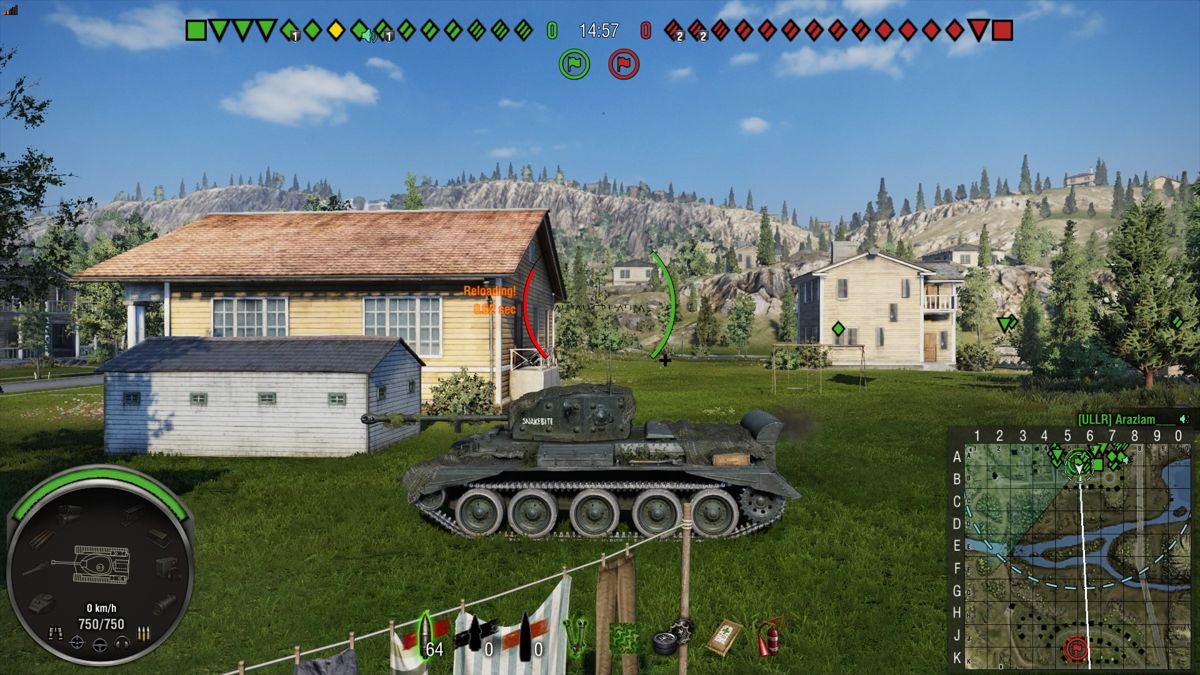 World of Tanks: Snakebite Base Bundle (PlayStation 4) screenshot: Driving Snakebite tank on an urban map