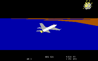 JetFighter: The Adventure (DOS) screenshot: Enemy fighter hit by sidewinder