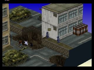 Gate Keepers (PlayStation) screenshot: Map sometimes zooms out when attacker and target are further apart