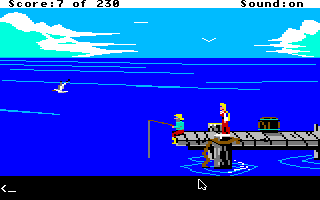 King's Quest IV: The Perils of Rosella (Apple IIgs) screenshot: On the wharf.