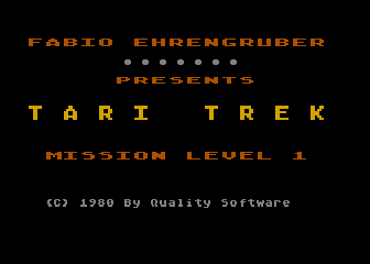 Tari Trek (Atari 8-bit) screenshot: Title Screen