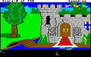 King's Quest (Apple IIgs) screenshot: Stay away from the water! You want to make sure the alligators in the swamp don't eat you!