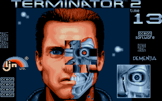 Terminator 2: Judgment Day (DOS) screenshot: Level 5 - Repair damaged eye on the T800's face