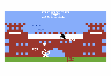 Ghost Manor (VIC-20) screenshot: Hmm, this gate is well guarded...