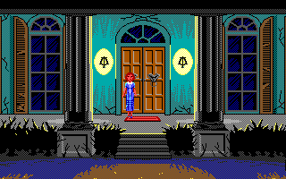 The Colonel's Bequest (DOS) screenshot: Front porch (EGA / TANDY)