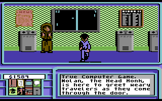 Neuromancer (Commodore 64) screenshot: Nolan... That name seems familiar for some reason.