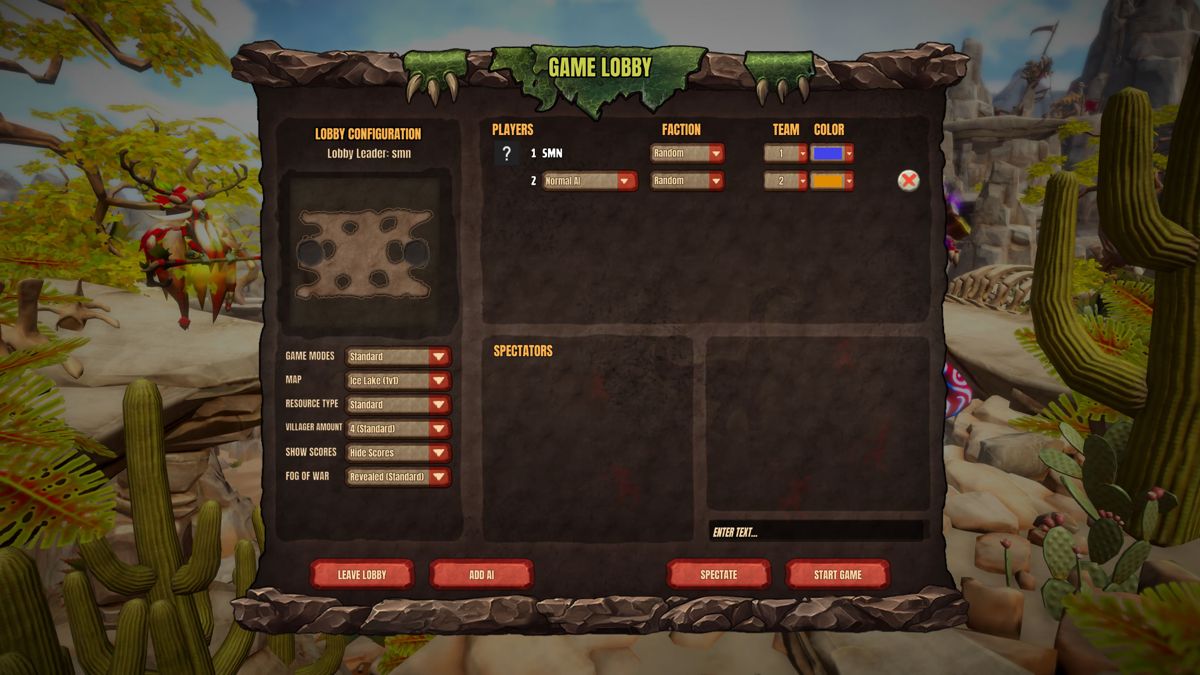 Warparty (Windows) screenshot: The game lobby where you can set up games.