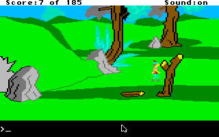 King's Quest II: Romancing the Throne (Apple IIgs) screenshot: Walking along the countryside.