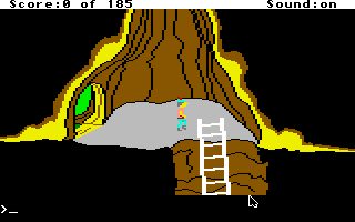 King's Quest II: Romancing the Throne (Apple IIgs) screenshot: Inside the tree house.