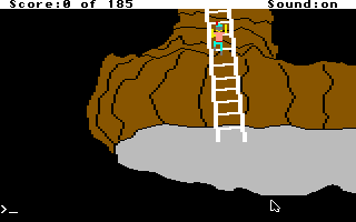 King's Quest II: Romancing the Throne (Apple IIgs) screenshot: Climbing down.