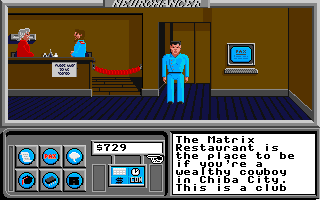 Neuromancer (Apple IIgs) screenshot: The Matrix Restaurant.