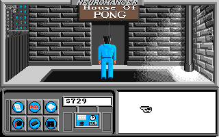 Neuromancer (Apple IIgs) screenshot: The House of Pong is before you.