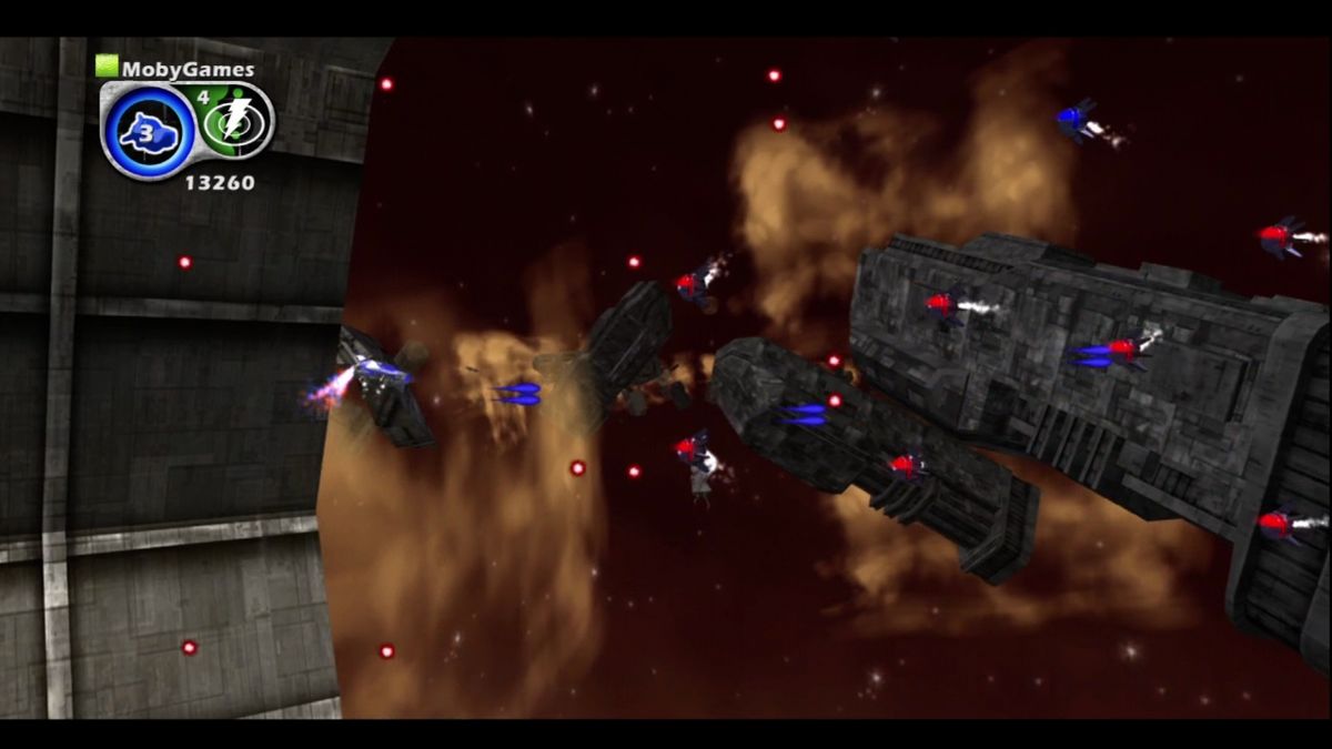 Aegis Wing (Xbox 360) screenshot: Looks like your fleet was ambushed while you were away.