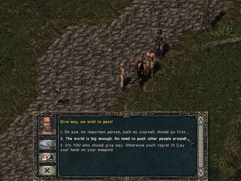 Divine Divinity (Windows) screenshot: The game has many such small events, each demanding you to make choices