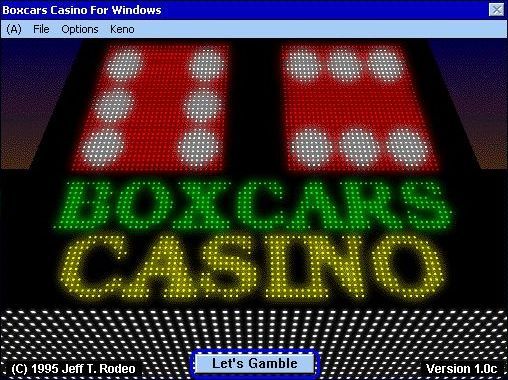 Boxcars Casino (Windows 3.x) screenshot: The title screen
