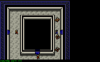 The Punisher (DOS) screenshot: Shoot-out in a black cult temple. The criminals have no chance