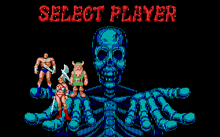 Golden Axe (DOS) screenshot: Select warrior (Tandy)