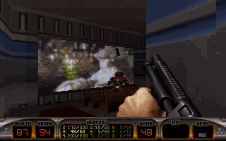 Duke Nukem's Penthouse Paradise (DOS) screenshot: ...and an adult cinema