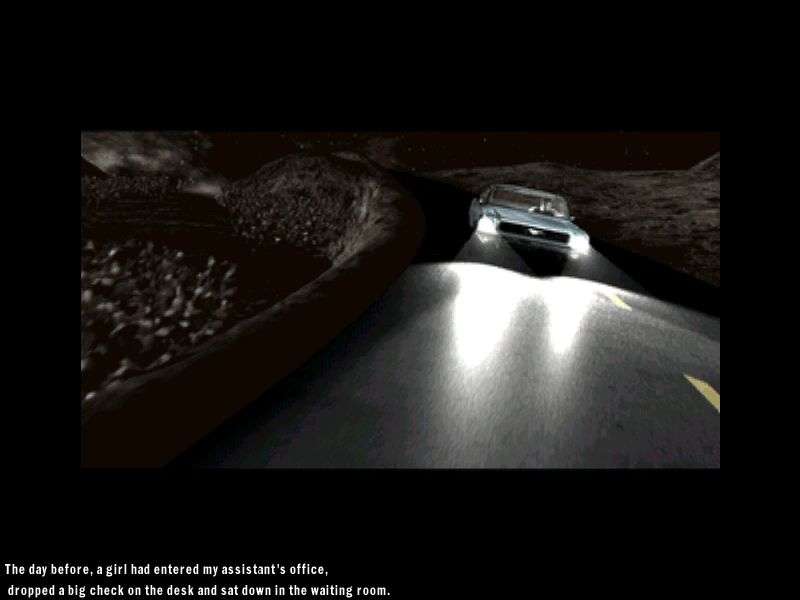 The Final Cut (Windows) screenshot: (Intro scene) some car accidents may turn up quite nice... if you meet the right woman :)