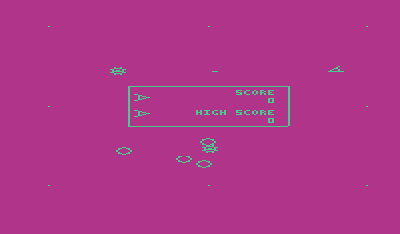 Omega Race (VIC-20) screenshot: You can change the screen and space ship color.