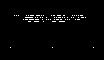 Omega Race (VIC-20) screenshot: The story continued.