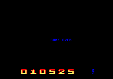 War Hawk (Amstrad CPC) screenshot: Game over.