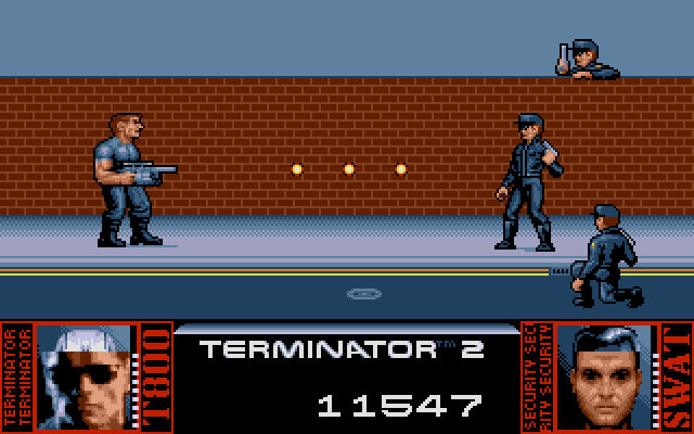 Terminator 2: Judgment Day (DOS) screenshot: Level 6 - Make your way through the SWAT units