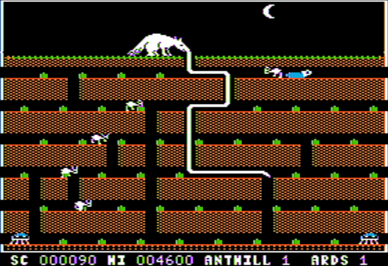 Ardy the Aardvark (Apple II) screenshot: My Tongue is Distended