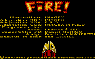 Fire! (Atari ST) screenshot: Credits