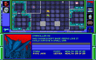 Hard Nova (DOS) screenshot: Seeing strange creatures among the mercenaries...