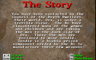Depth Dwellers (DOS) screenshot: Story