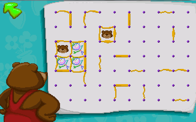 Putt-Putt and Fatty Bear's Activity Pack (Windows) screenshot: Lines and Boxes game