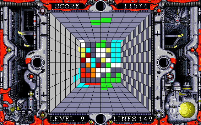 Welltris (PC-98) screenshot: At level 9