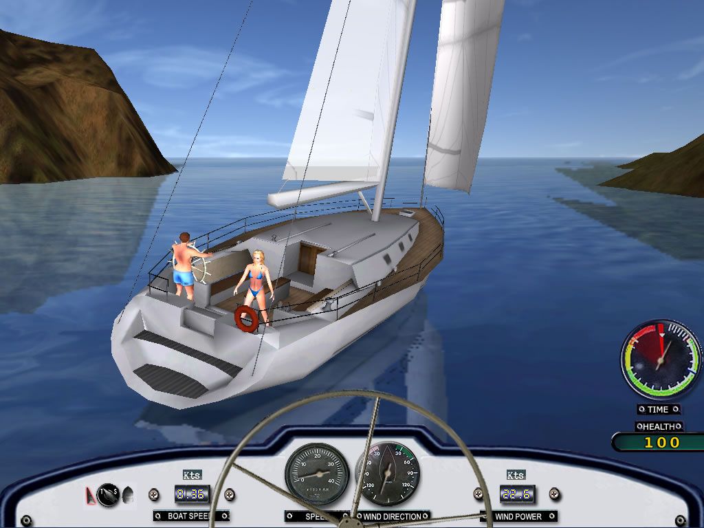 Days of Sail: Wind over Waters (Windows) screenshot: Freely sailing near Greece (demo version)