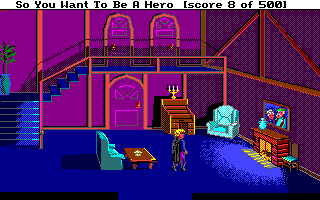 Hero's Quest: So You Want to Be a Hero (Amiga) screenshot: Sneaking into a house