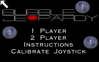 Bubble Jeopardy (DOS) screenshot: The main menu
