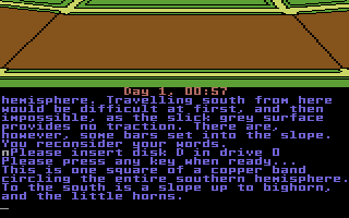 Rendezvous with Rama (Commodore 64) screenshot: Copper band.