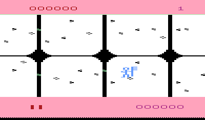 Tooth Invaders (VIC-20) screenshot: Starting a new game. You use the brush mode to clean the teeth.