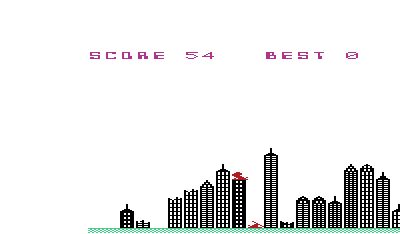 Blitz (VIC-20) screenshot: One crash and the game is over.