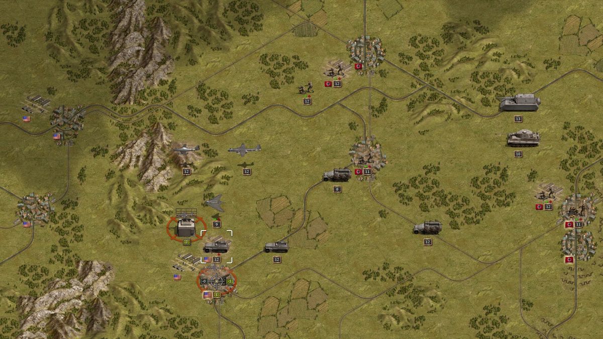 Panzer Corps: Wehrmacht (Windows) screenshot: If you play with fog-of-war option, take out enemy radars to reduce their awareness of your approach