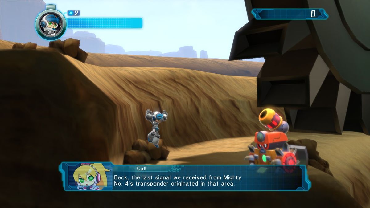 Mighty No. 9 (Windows) screenshot: Base on desert