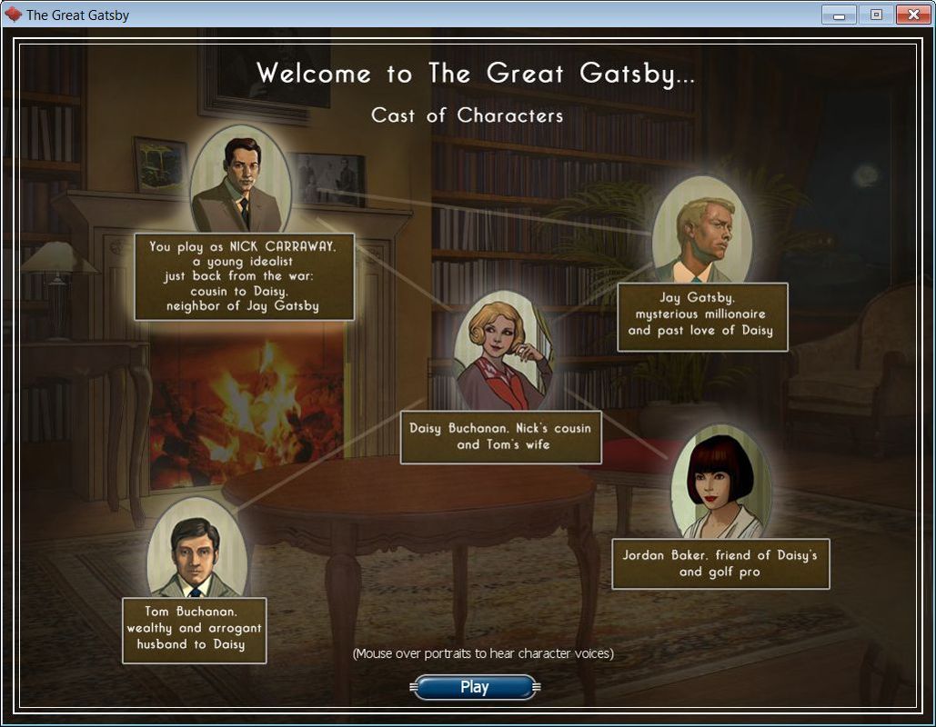 The Great Gatsby (Windows) screenshot: The main characters