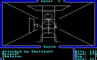 Ultima I (DOS) screenshot: Skeleton