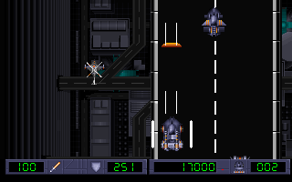 Highway Fighter (DOS) screenshot: Time to change shield