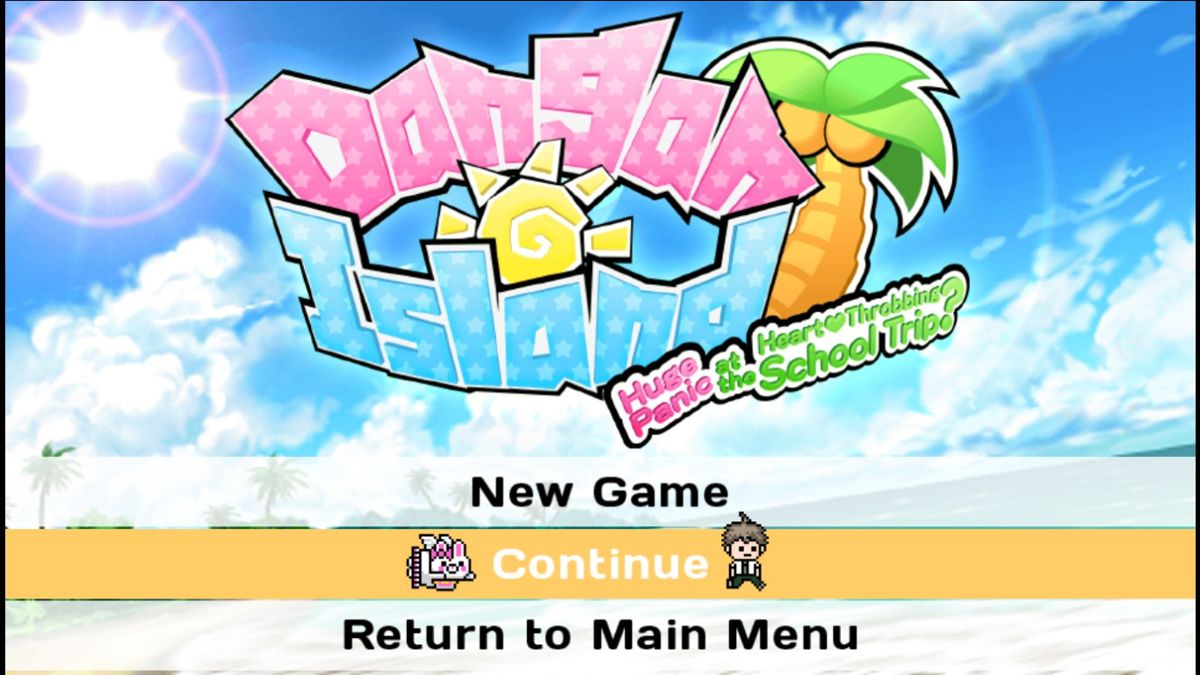 Danganronpa 2: Goodbye Despair (Windows) screenshot: "Dangan Island" mode main menu