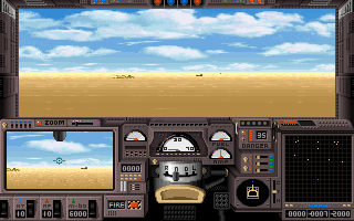 K-1 Tank (DOS) screenshot: Starting the game in cockpit view