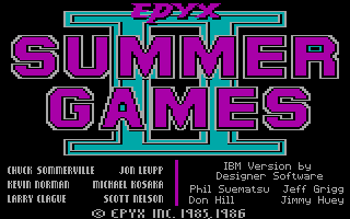 Summer Games II (PC Booter) screenshot: opening title screen