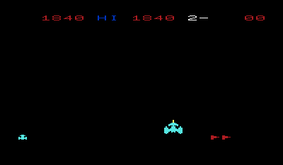 Star Battle (VIC-20) screenshot: Defeating all the aliens takes you to the next round.