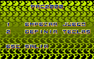 Pac 2000 (DOS) screenshot: Main Menu.